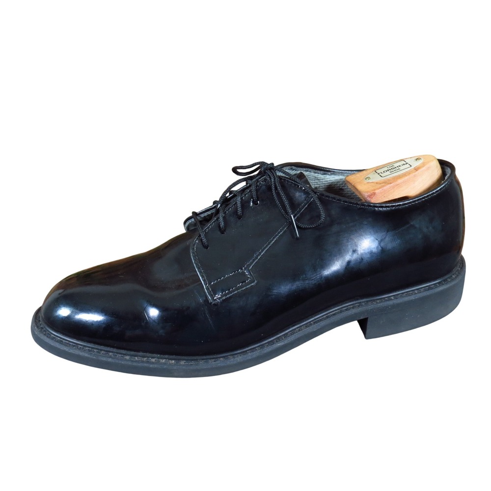 Bates Lites Mens Oxford Dress Shoes Size 10 D Military Service Black High Gloss